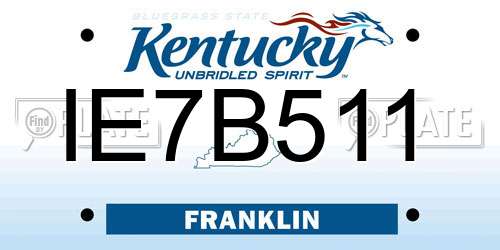 IE7B511 Kentucky License Plate
