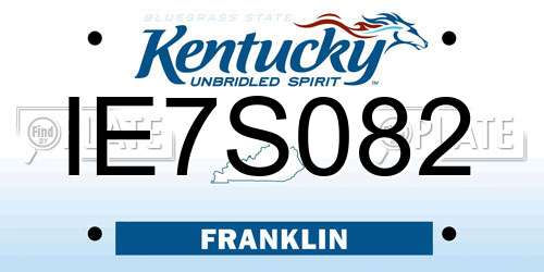IE7S082 Kentucky License Plate