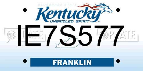 IE7S577 Kentucky License Plate