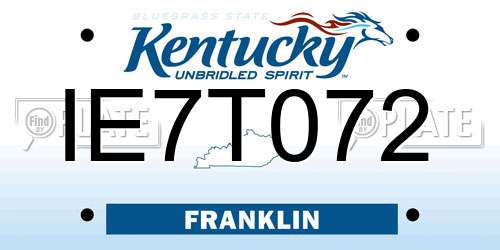 IE7T072 Kentucky License Plate