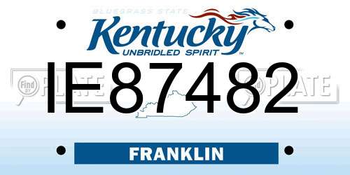 IE87482 Kentucky License Plate