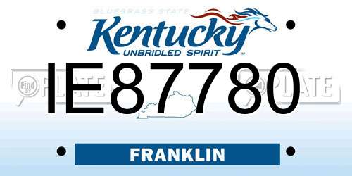 IE87780 Kentucky License Plate