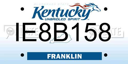 IE8B158 Kentucky License Plate