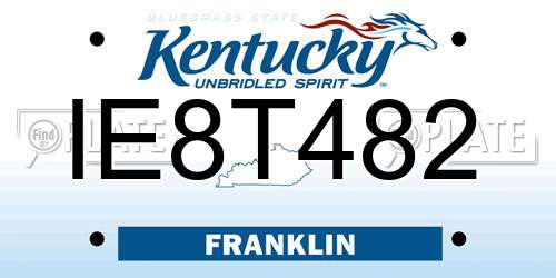 IE8T482 Kentucky License Plate