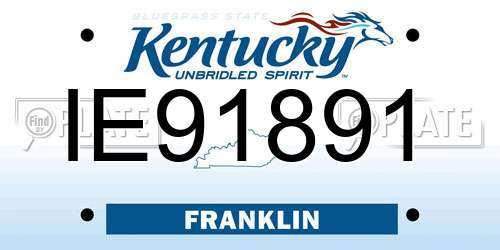 IE91891 Kentucky License Plate