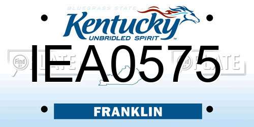 IEA0575 Kentucky License Plate