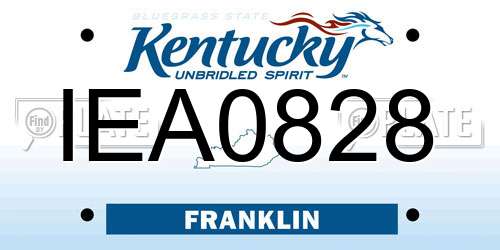 IEA0828 Kentucky License Plate