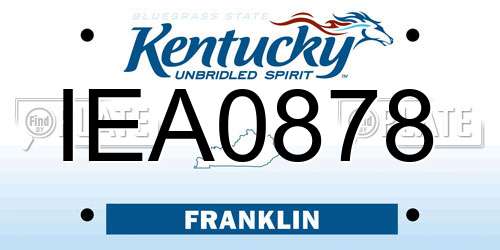 IEA0878 Kentucky License Plate