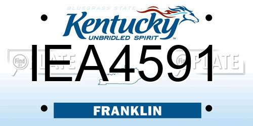 IEA4591 Kentucky License Plate