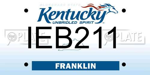 IEB211 Kentucky License Plate