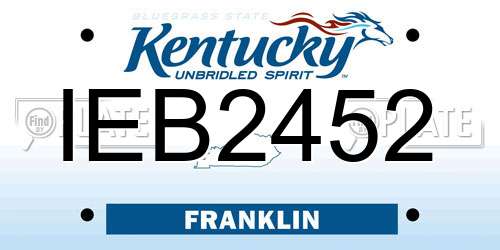 IEB2452 Kentucky License Plate