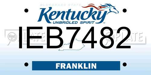 IEB7482 Kentucky License Plate