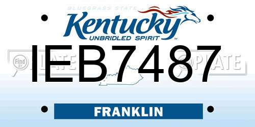 IEB7487 Kentucky License Plate