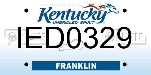 IED0329 Kentucky License Plate