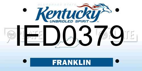 IED0379 Kentucky License Plate