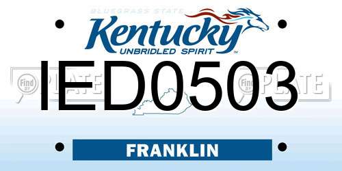IED0503 Kentucky License Plate