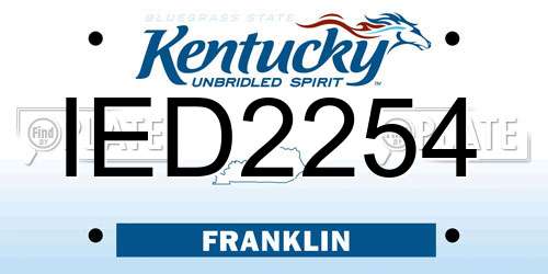 IED2254 Kentucky License Plate