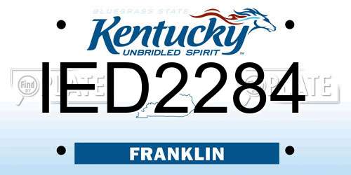 IED2284 Kentucky License Plate