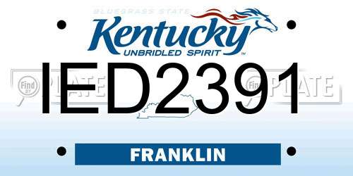 IED2391 Kentucky License Plate