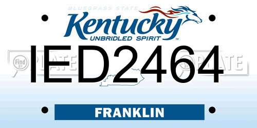 IED2464 Kentucky License Plate