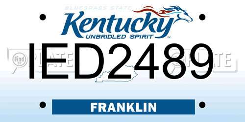 IED2489 Kentucky License Plate