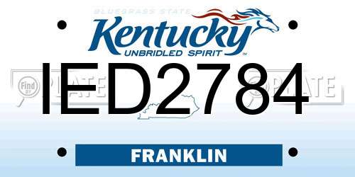 IED2784 Kentucky License Plate