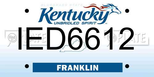 IED6612 Kentucky License Plate