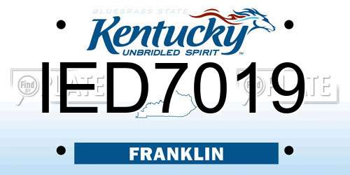 IED7019 Kentucky License Plate