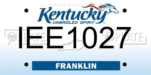 IEE1027 Kentucky License Plate
