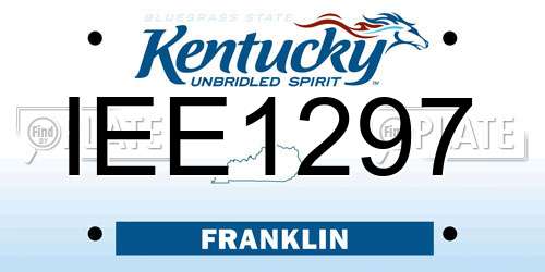 IEE1297 Kentucky License Plate