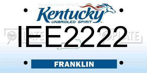 IEE2222 Kentucky License Plate