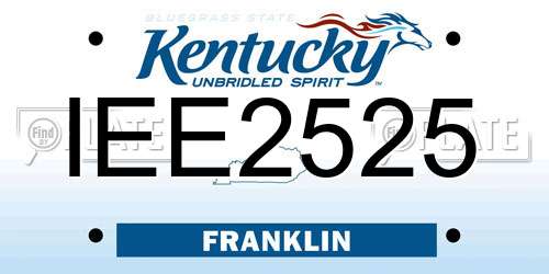 IEE2525 Kentucky License Plate