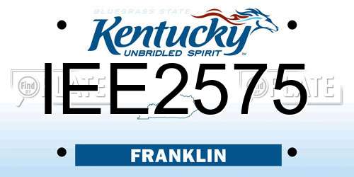 IEE2575 Kentucky License Plate