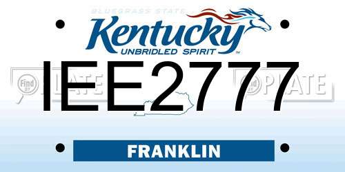IEE2777 Kentucky License Plate