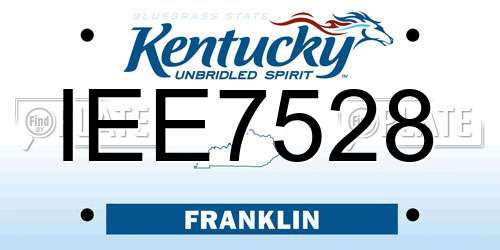 IEE7528 Kentucky License Plate