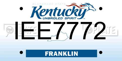 IEE7772 Kentucky License Plate