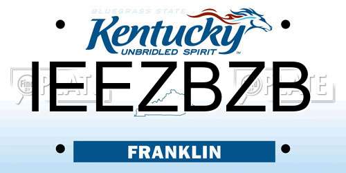 IEEZBZB Kentucky License Plate