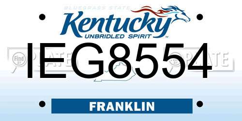 IEG8554 Kentucky License Plate