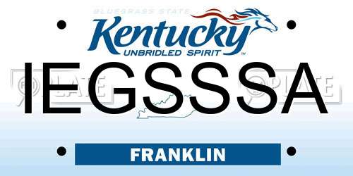 IEGSSSA Kentucky License Plate