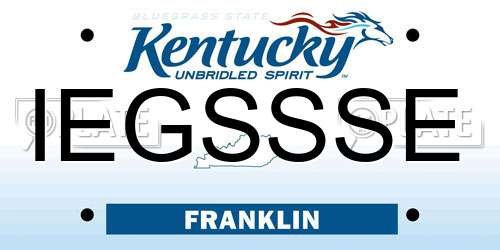 IEGSSSE Kentucky License Plate