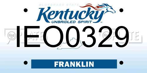 IEO0329 Kentucky License Plate