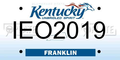 IEO2019 Kentucky License Plate