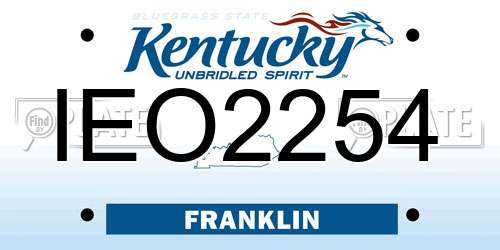 IEO2254 Kentucky License Plate