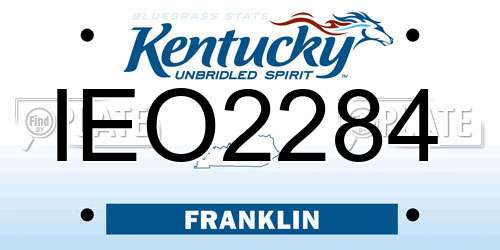 IEO2284 Kentucky License Plate