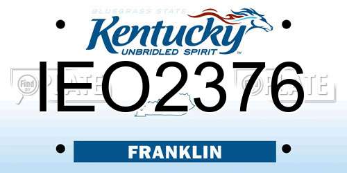 IEO2376 Kentucky License Plate