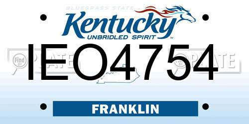 IEO4754 Kentucky License Plate