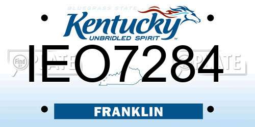 IEO7284 Kentucky License Plate