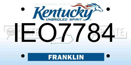 IEO7784 Kentucky License Plate