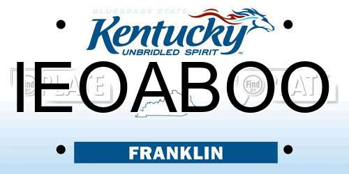 IEOABOO Kentucky License Plate
