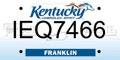 IEQ7466 Kentucky License Plate